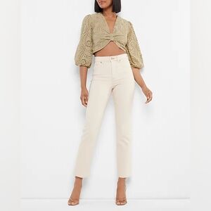 Sage Green Eyelet Crop Top